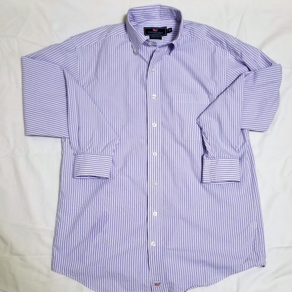 Vineyard Vines Striped Purple Shirt. Size M.